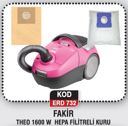FAKİR THEO 1600 W HEPA FİLİTRELİ KURU ERD 732